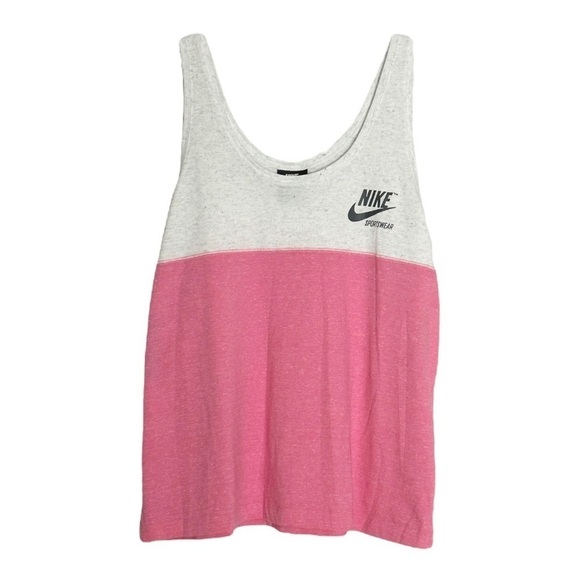 Nike XXL NWT Colorblock Lightweight Heather Pink Standard Fit Scoop Neck Tank - Picture 1 of 9